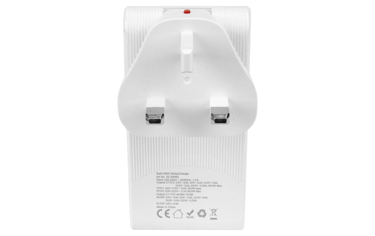 STEFFEN Reiseadapter World PD65W 2 x USB-C, Weiss STEFFEN Reiseadapter World PD65W 2 x USB-C, Weiss