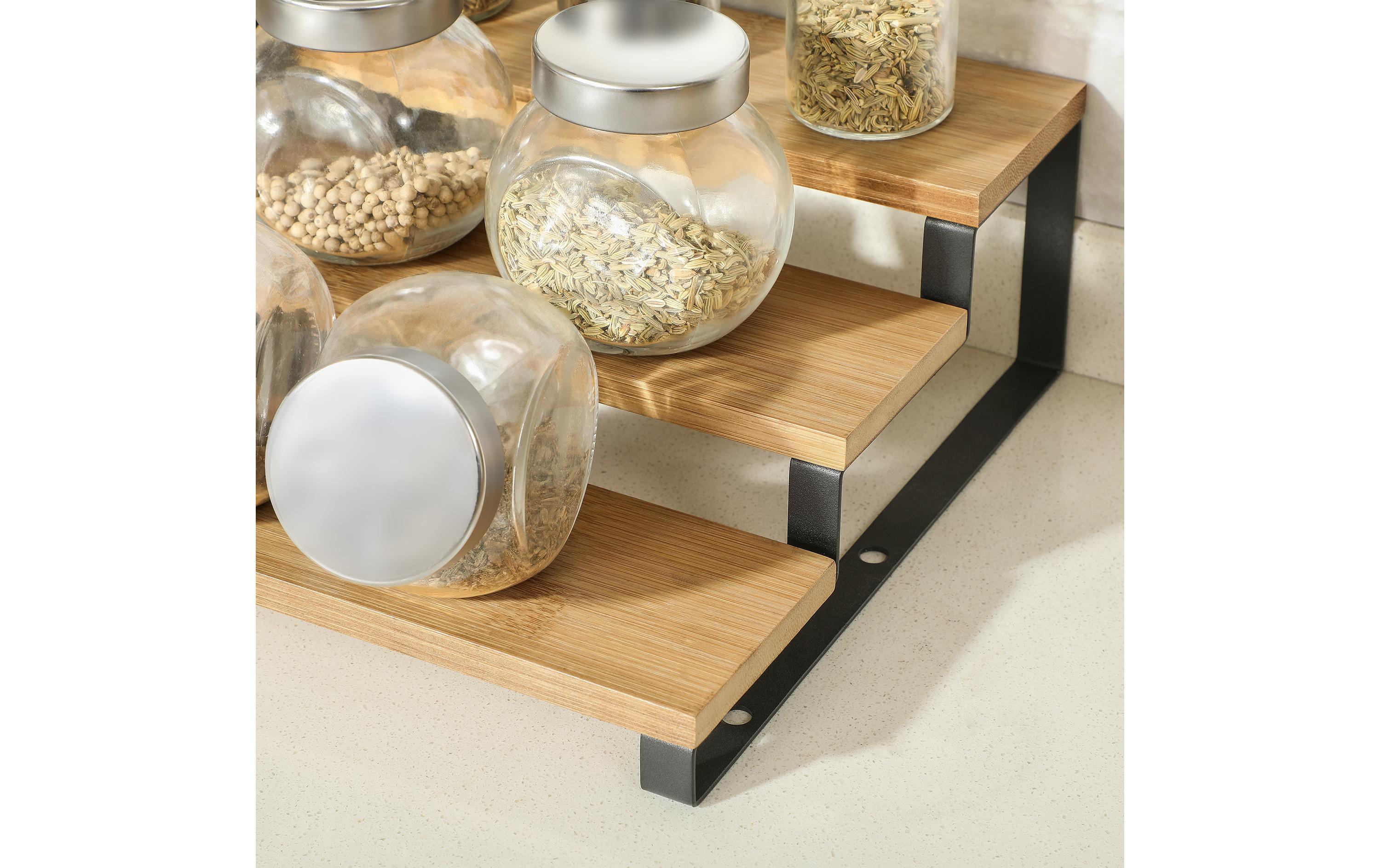 Songmics Küchenregal 2 Stück, Nature/Schwarz