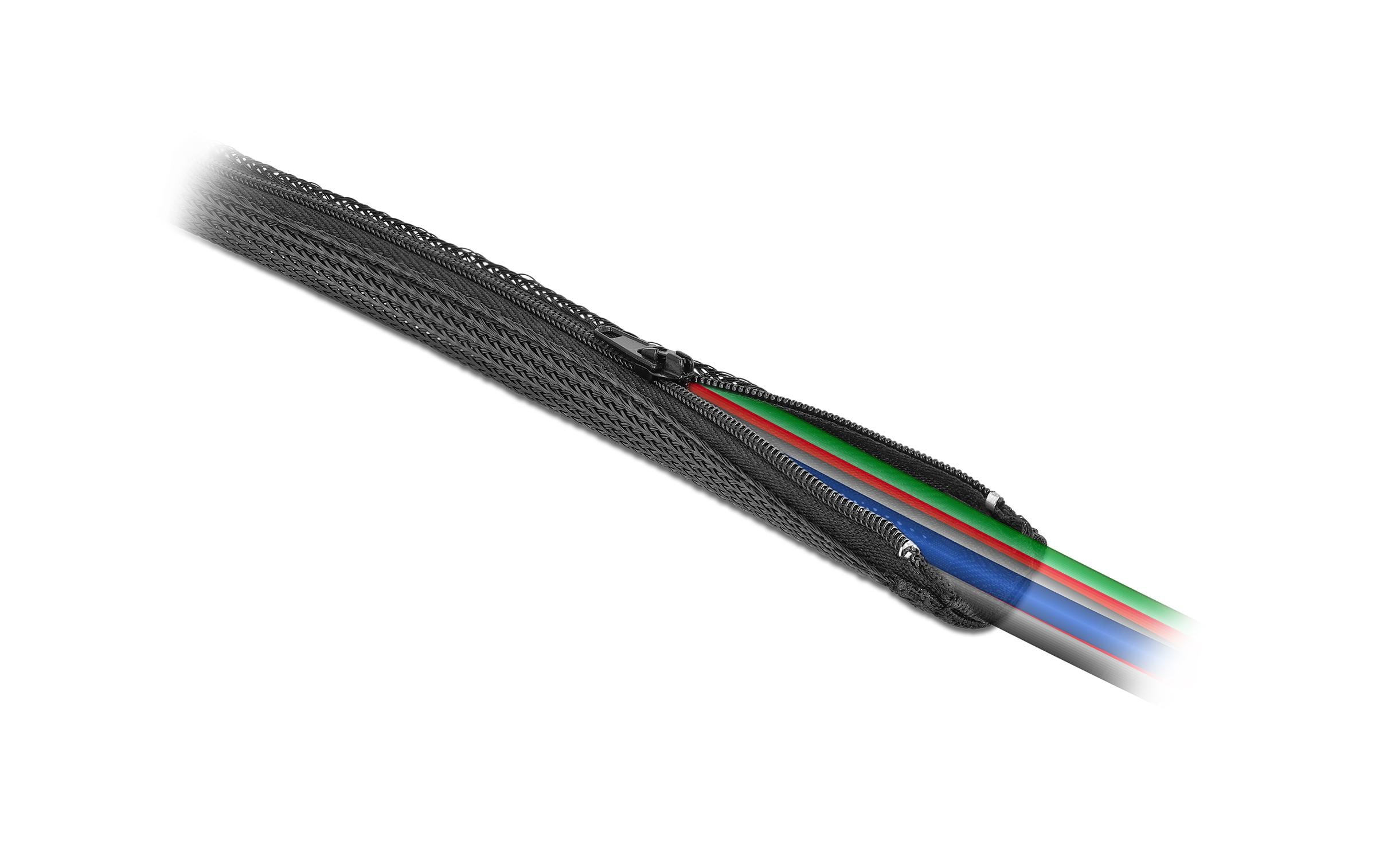 Delock Kabelschlauch 1 m x 30 mm, mit Reissverschluss Schwarz