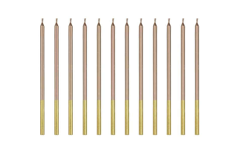 Partydeco Kerze Roségold, 14 cm, 12 Stück