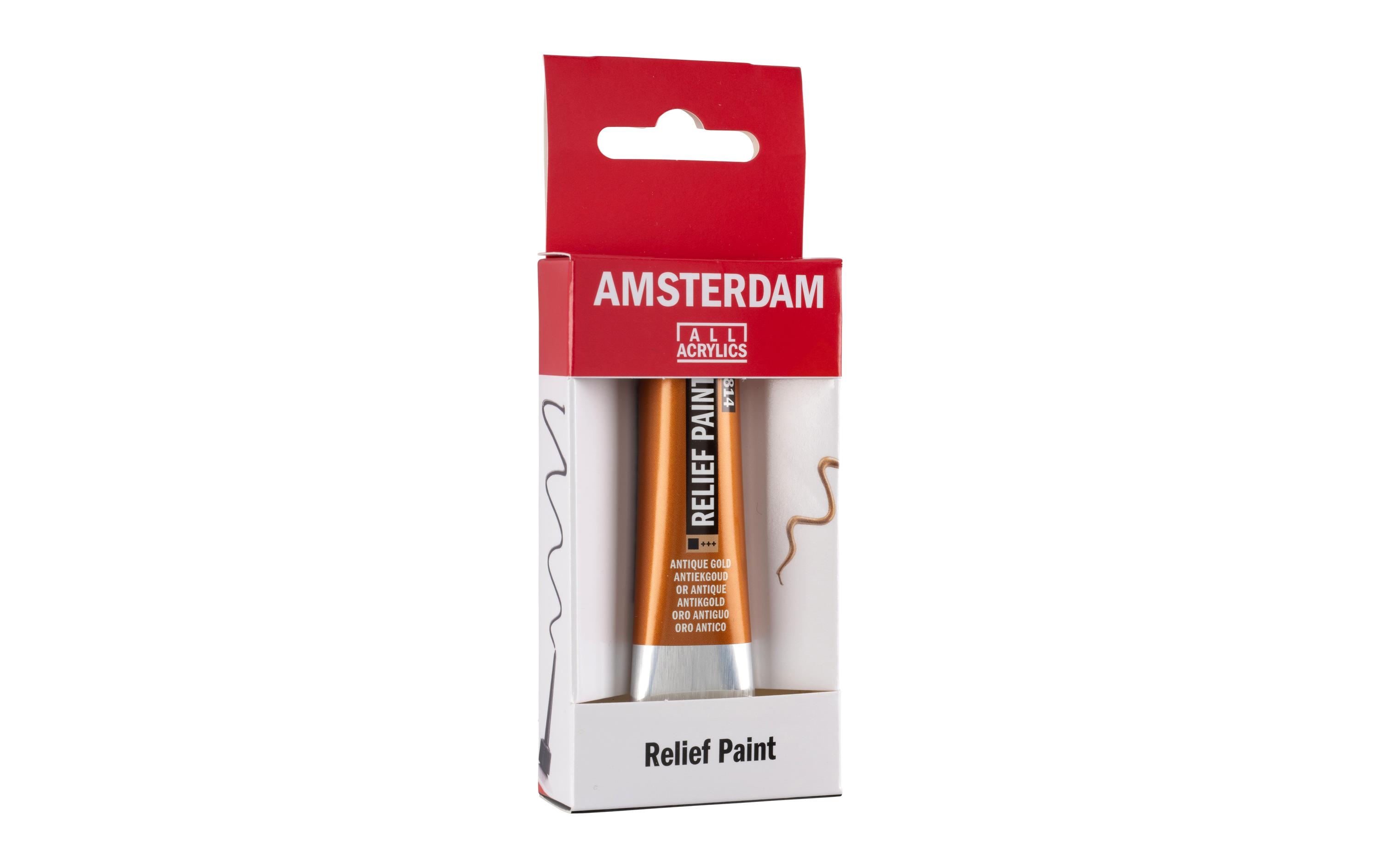 Amsterdam Acrylfarbe Reliefpaint 814 Antikgold deckend, 20 ml