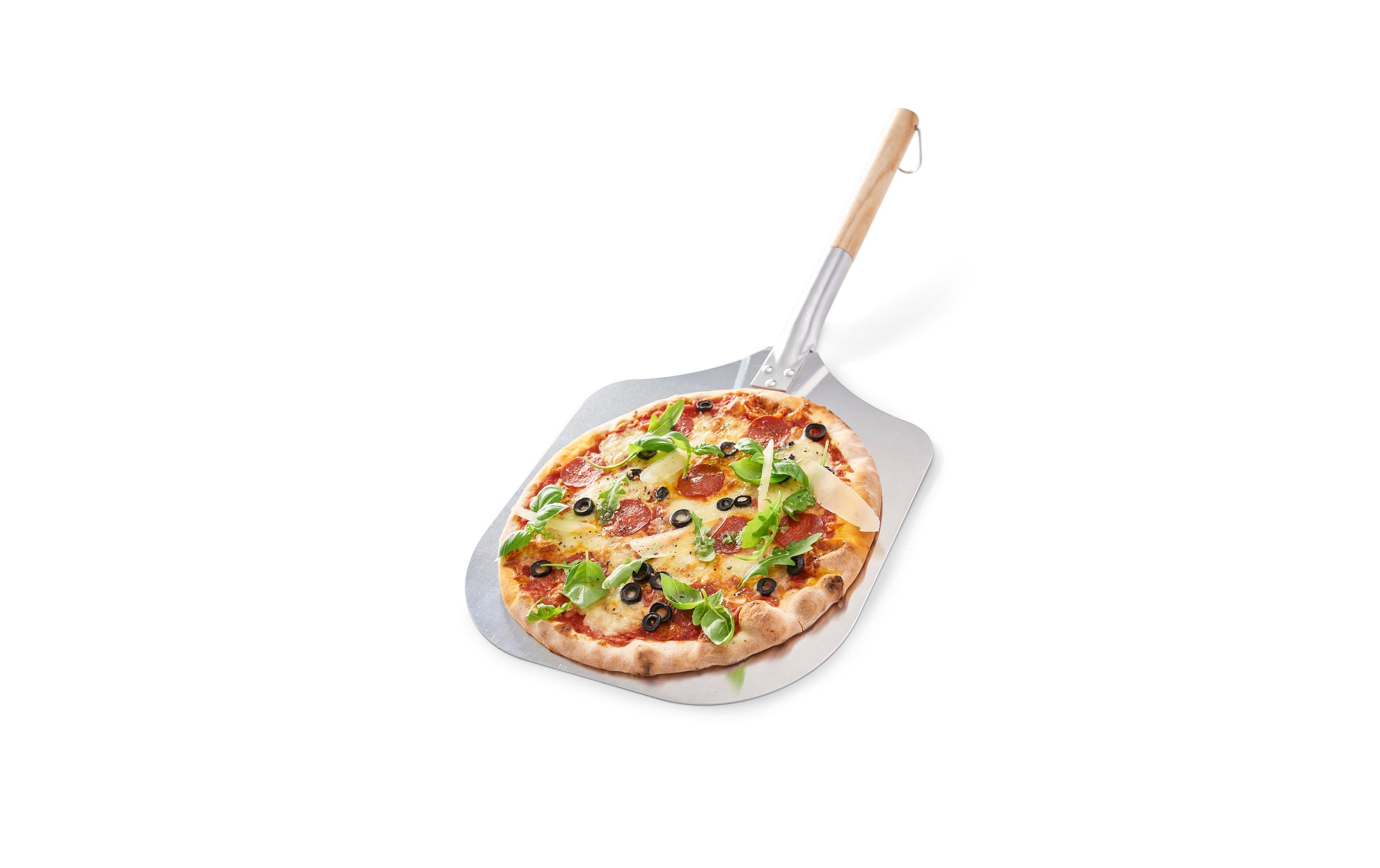 Dangrill Pizzaschaufel mit Holzgriff, 65 x 30 cm, Silber