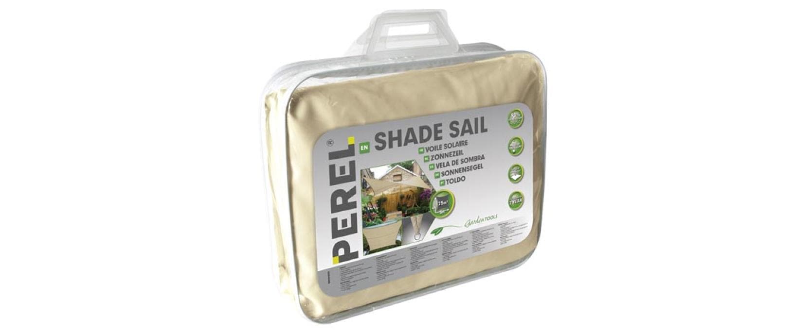 Perel Sonnensegel 500 cm, Quadratisch