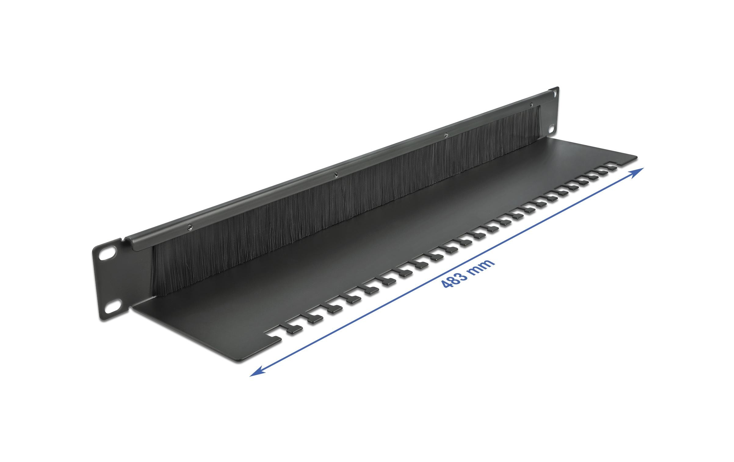 Delock Bürstenleiste 66484 19 Rack, Schwarz