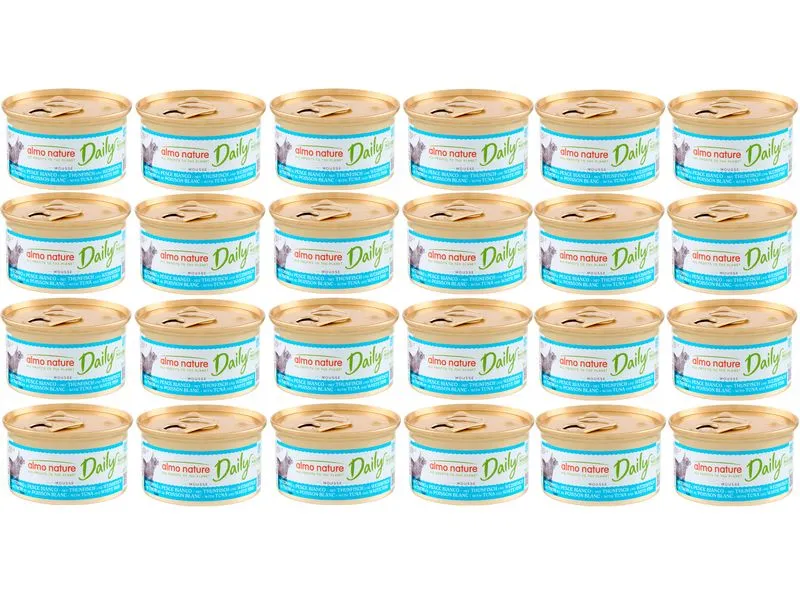Almo Nature Nassfutter Daily Mousse mit Thunfisch und Kabeljau 24 x 85g Almo Nature Nassfutter Daily Mousse mit Thunfisch und Kabeljau 24 x 85g