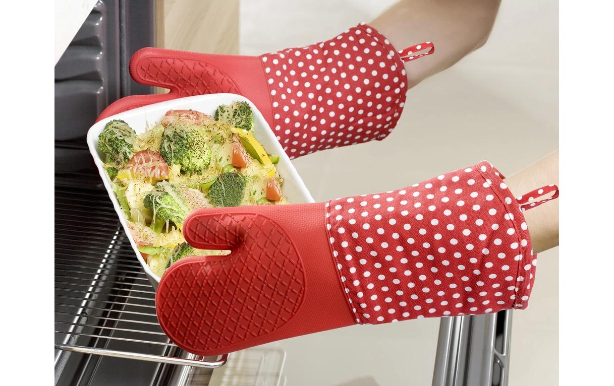 Wenko Küchenhandschuh Punkte 2er Set, Rot