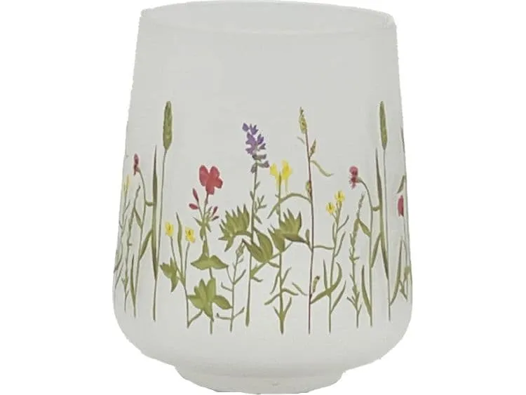 CHALET Windlicht Wiesenblumen 16 cm, Weiss CHALET Windlicht Wiesenblumen 16 cm, Weiss