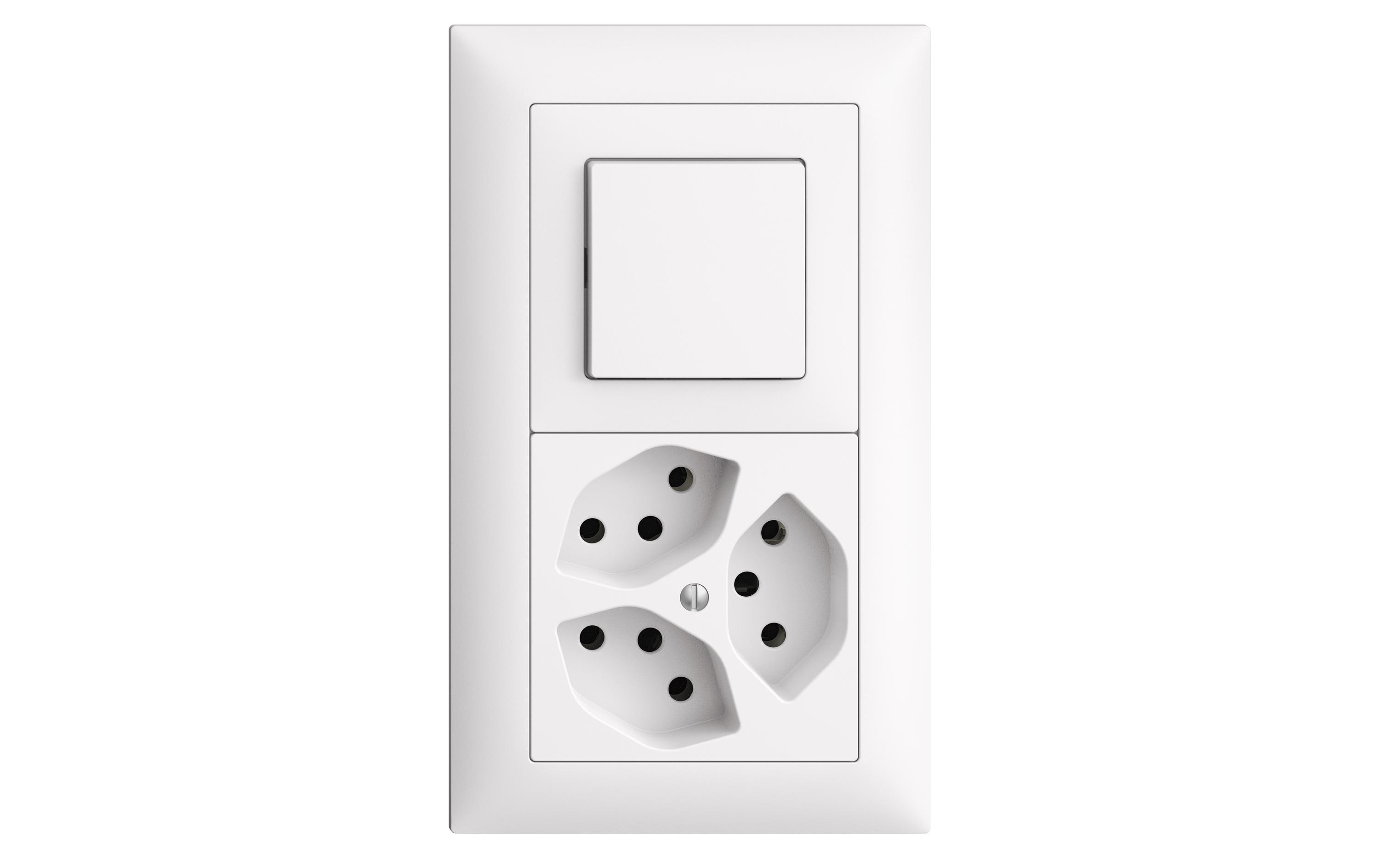 Feller EDIZIOdue Kombination UP mit Schalter und 3x Steckdose Feller EDIZIOdue Kombination UP mit Schalter und 3x Steckdose