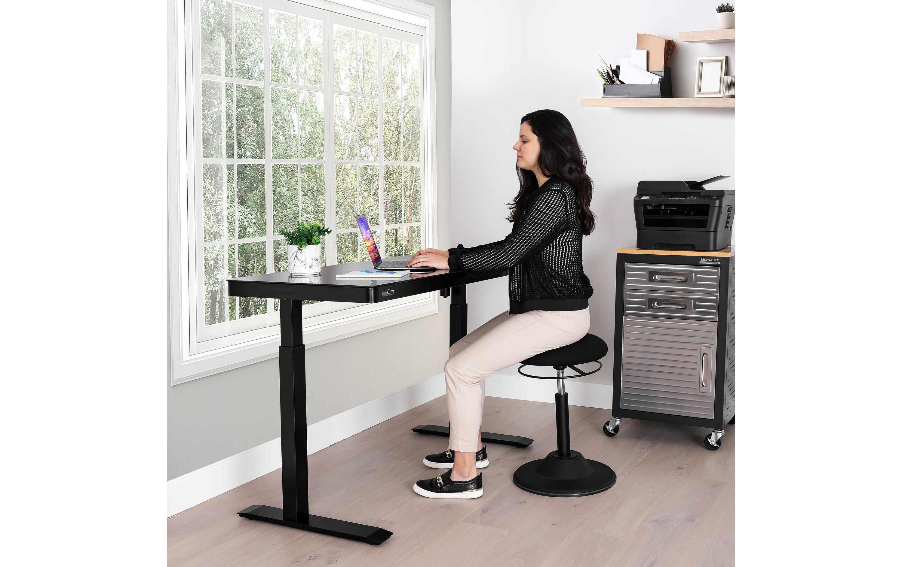 seville classics Stehtisch Airlift 1.2 x 0.6 m, Schwarz