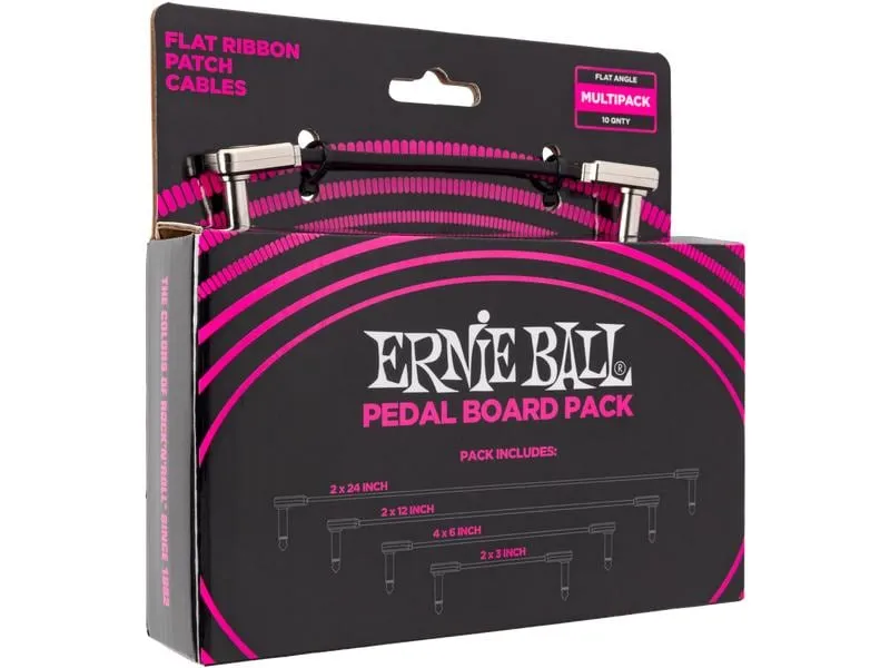 Ernie Ball Patch-Kabel 6224 Flat Ribbon Multi-Pack – 10 Stück, Schwarz Ernie Ball Patch-Kabel 6224 Flat Ribbon Multi-Pack – 10 Stück, Schwarz