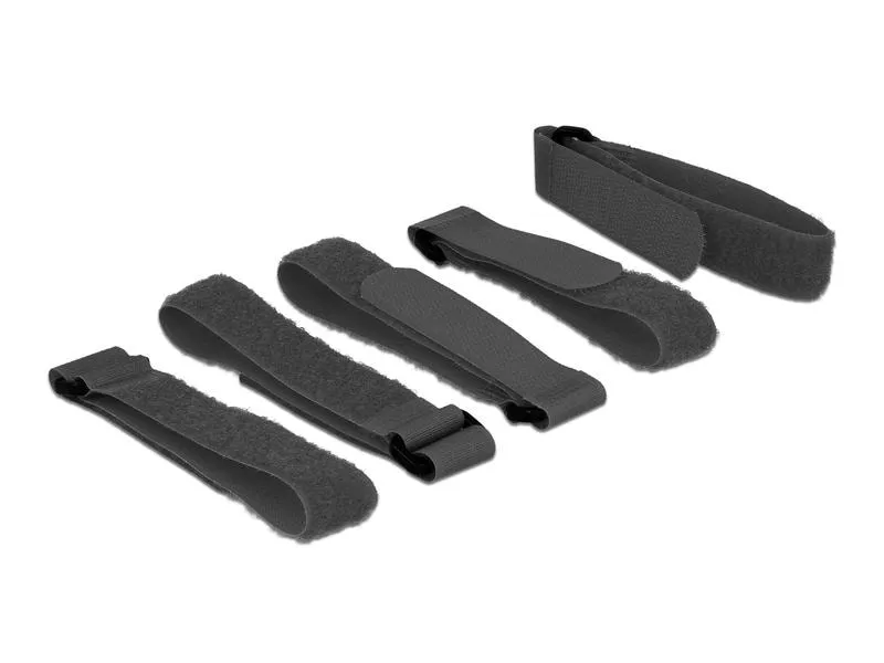 Delock Klettkabelbinder mit Schlaufe Schwarz 300 mm x 20 mm 5 Stück Delock Klettkabelbinder mit Schlaufe Schwarz 300 mm x 20 mm 5 Stück