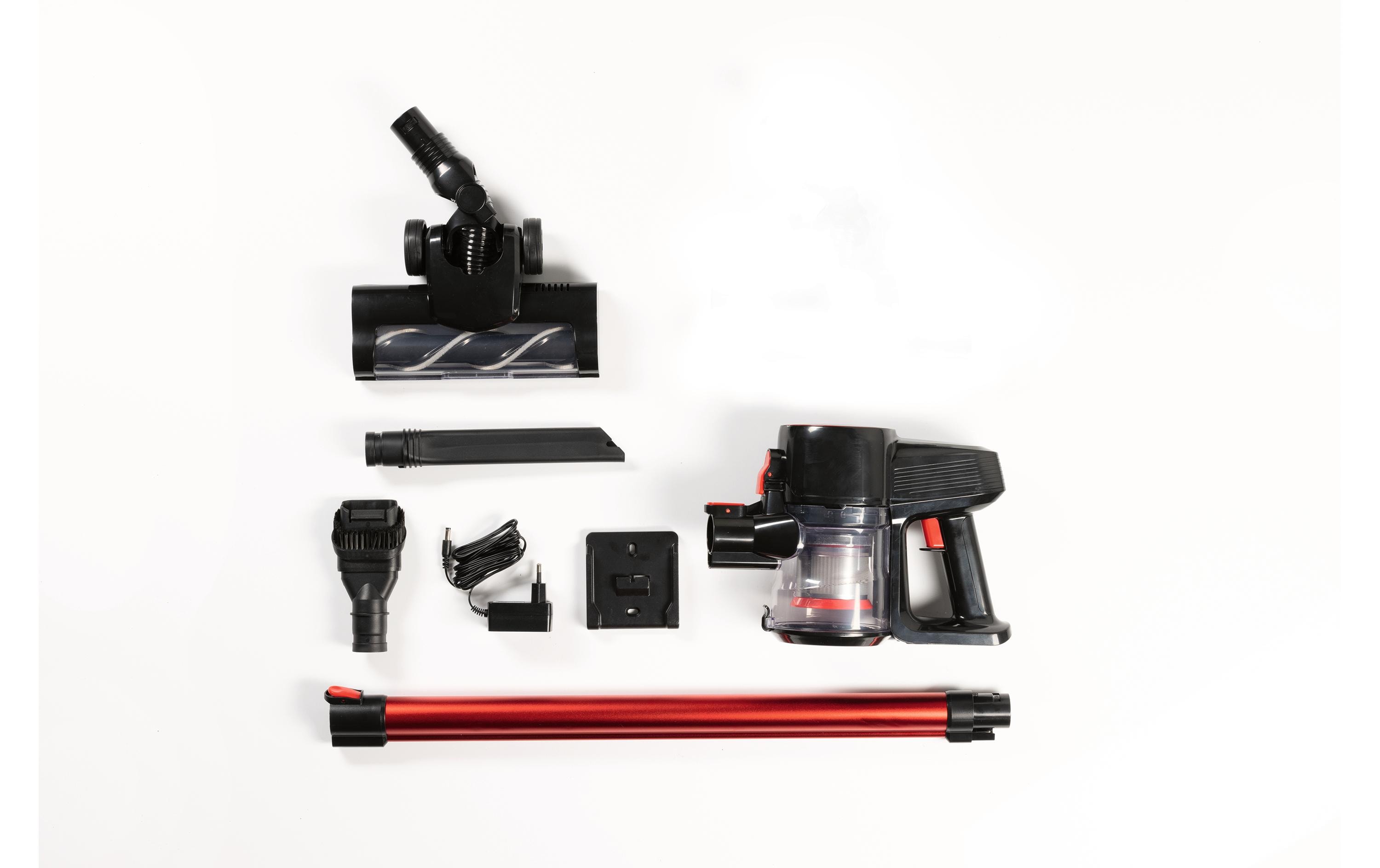 CLEANmaxx Akku-Hand- und Stielsauger Rot/Schwarz