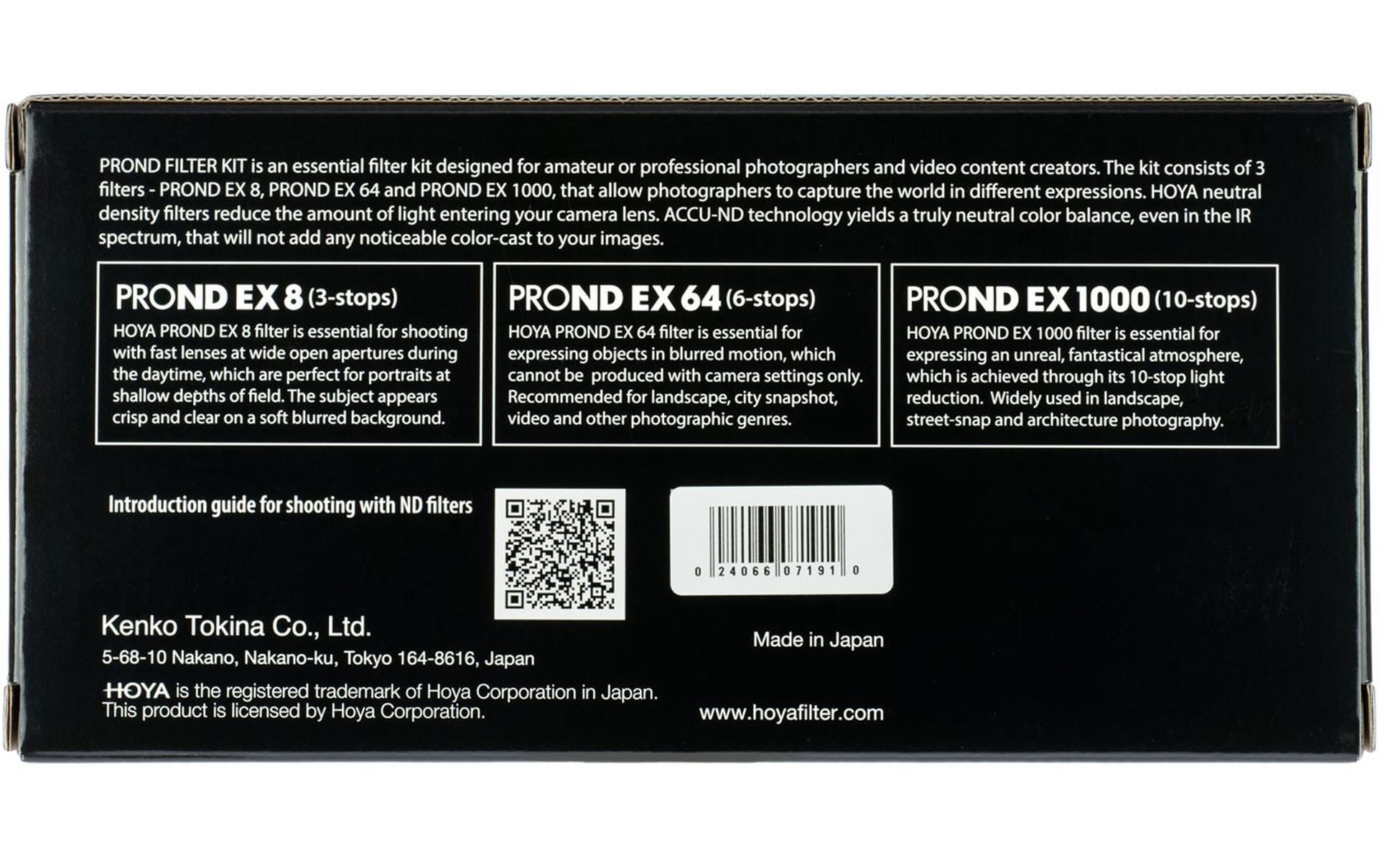 Hoya Graufilter PRO ND EX Kit 8/64/1000 – 77 mm