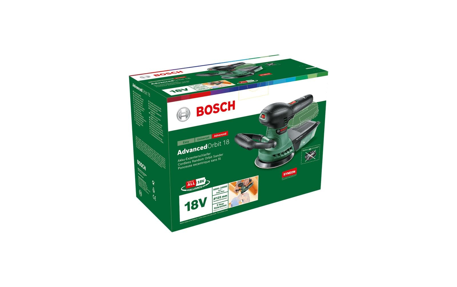 Bosch Akku-Exzenterschleifer Advanced Orbit 18, Solo Bosch Akku-Exzenterschleifer Advanced Orbit 18, Solo