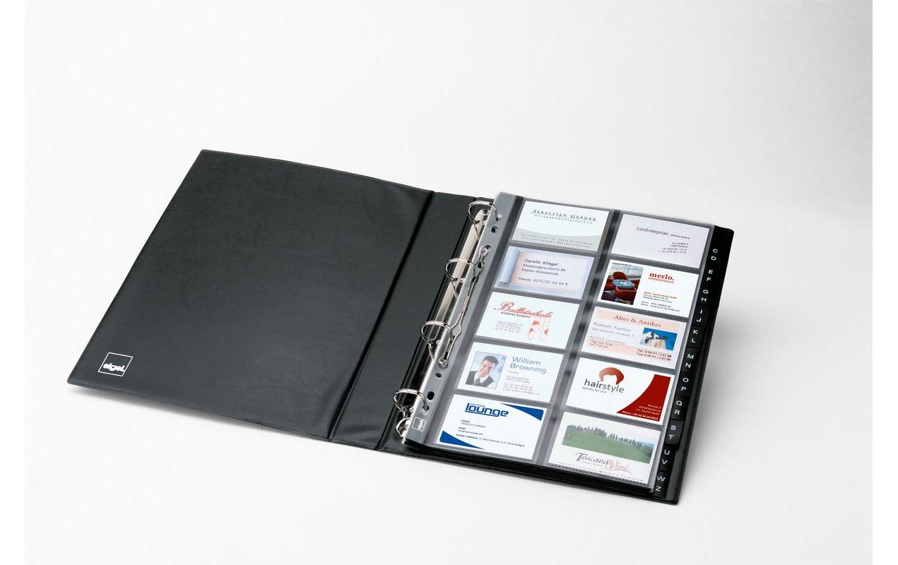 Sigel Visitenkartenbuch , -Mappen 2-reihig, Schwarz