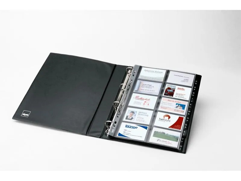 Sigel Visitenkartenbuch , -Mappen 2-reihig, Schwarz
