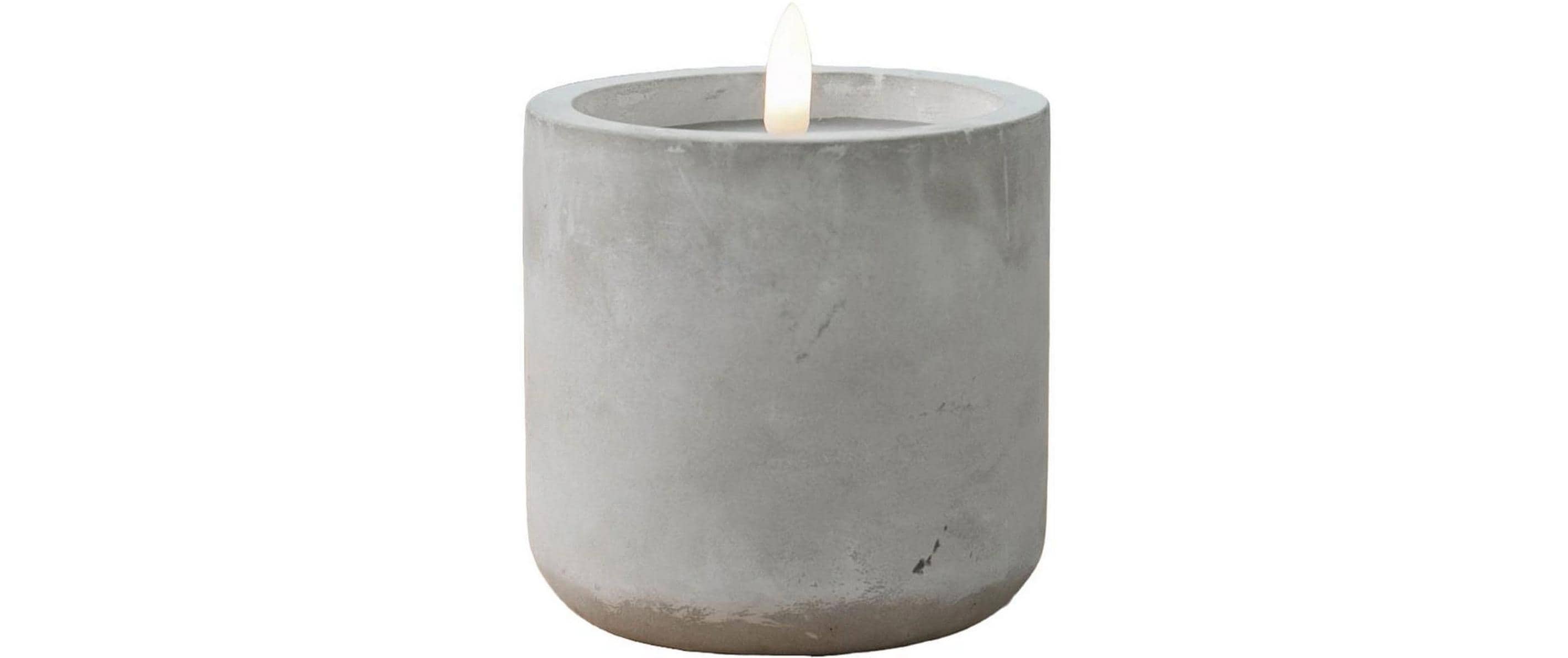 Dameco LED-Wachskerze im Zementtopf, 9.5 cm x 10 cm