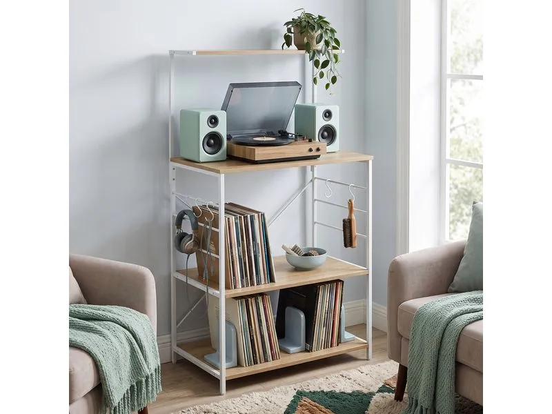 relaxdays Küchenregal Braun/Weiss