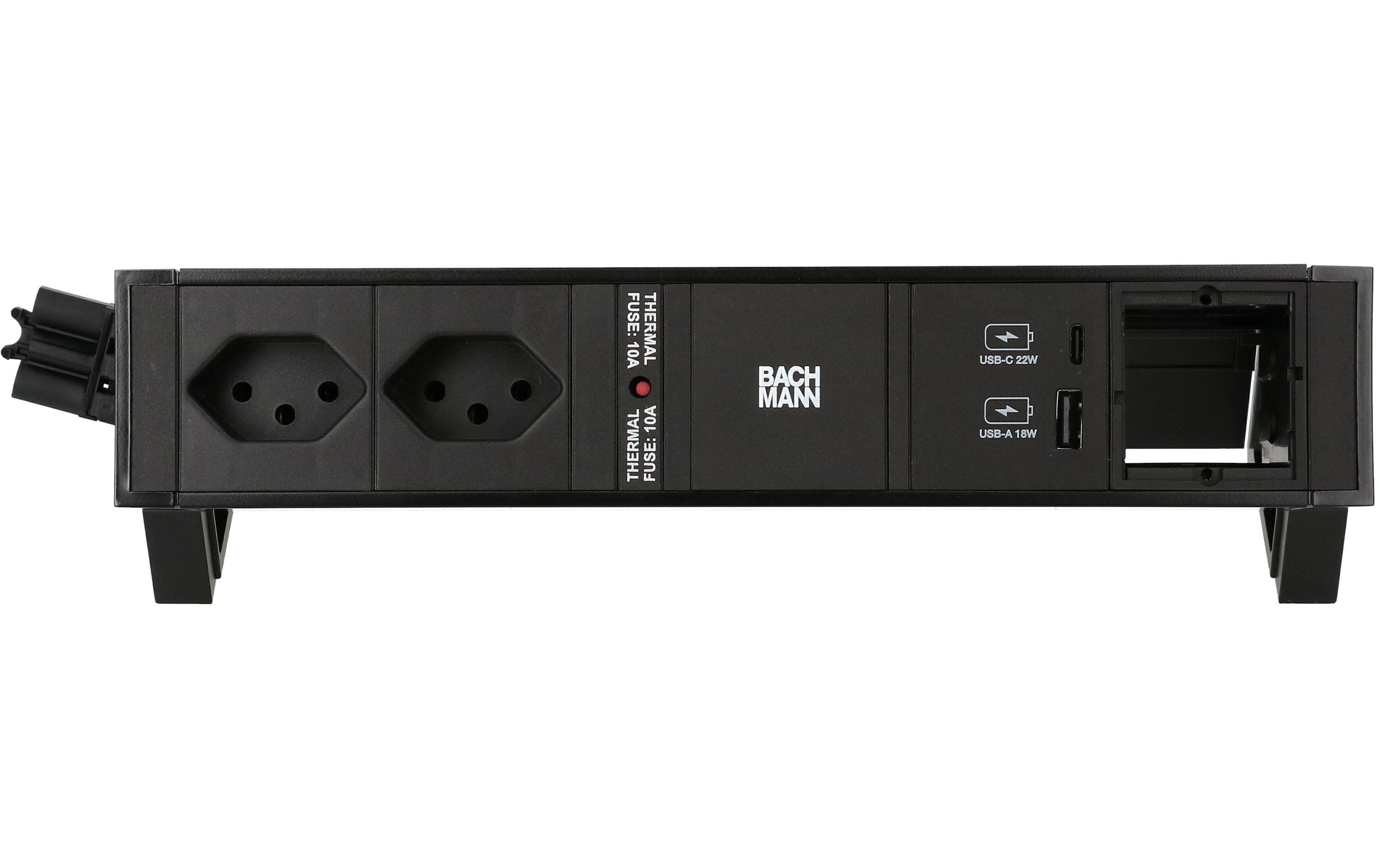 Bachmann Tischsteckdosenleiste DESK 2, 2x T13, 1x USB A/C, 1x Custom