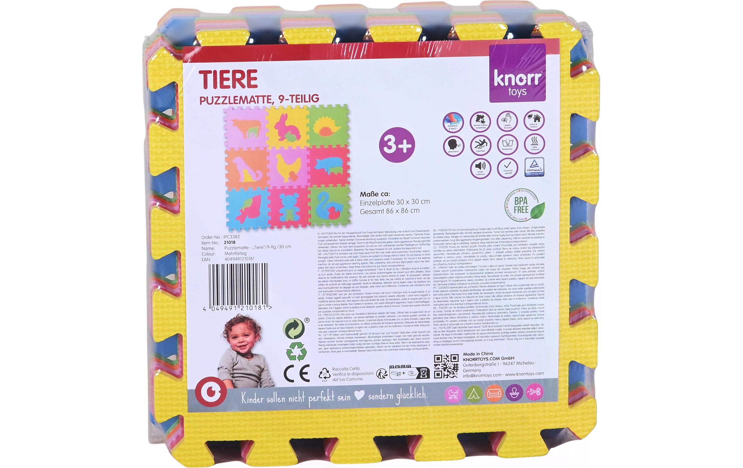Knorrtoys Puzzlematte Tiere 9-teilig