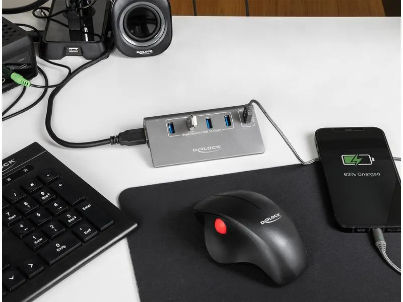 Delock USB-Hub 64182 USB 10 Gbps - 4x USB-A / 1x Schnellladeport Delock USB-Hub 64182 USB 10 Gbps - 4x USB-A / 1x Schnellladeport
