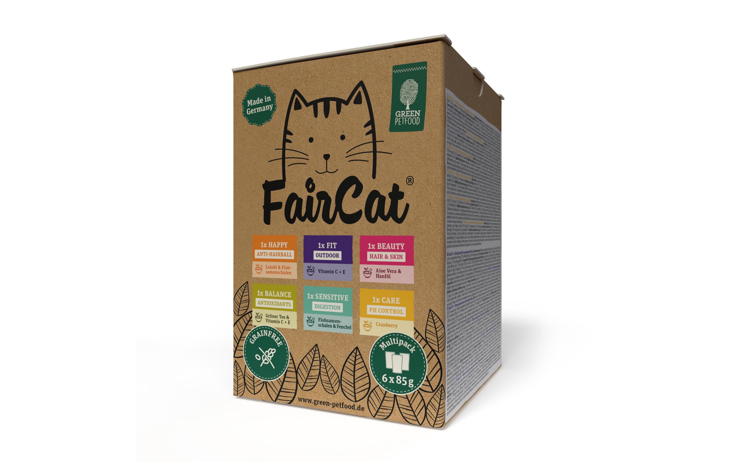 Green Petfood Nassfutter FairCat Multipack, 6 x 85 g