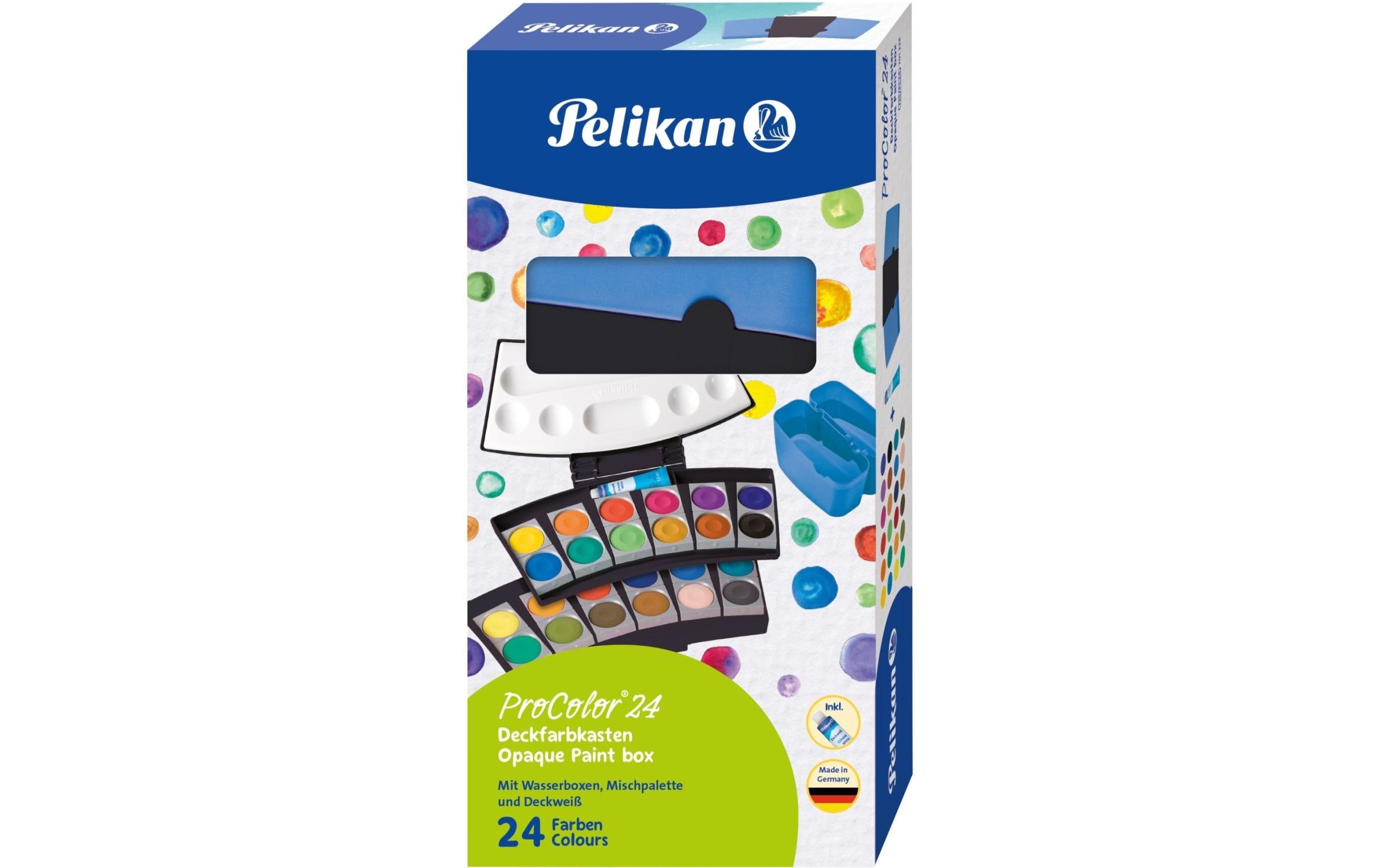 Pelikan Leuchtfarbe Deckfarbkasten 24 Farben, Schwarz und Blau Pelikan Leuchtfarbe Deckfarbkasten 24 Farben, Schwarz und Blau