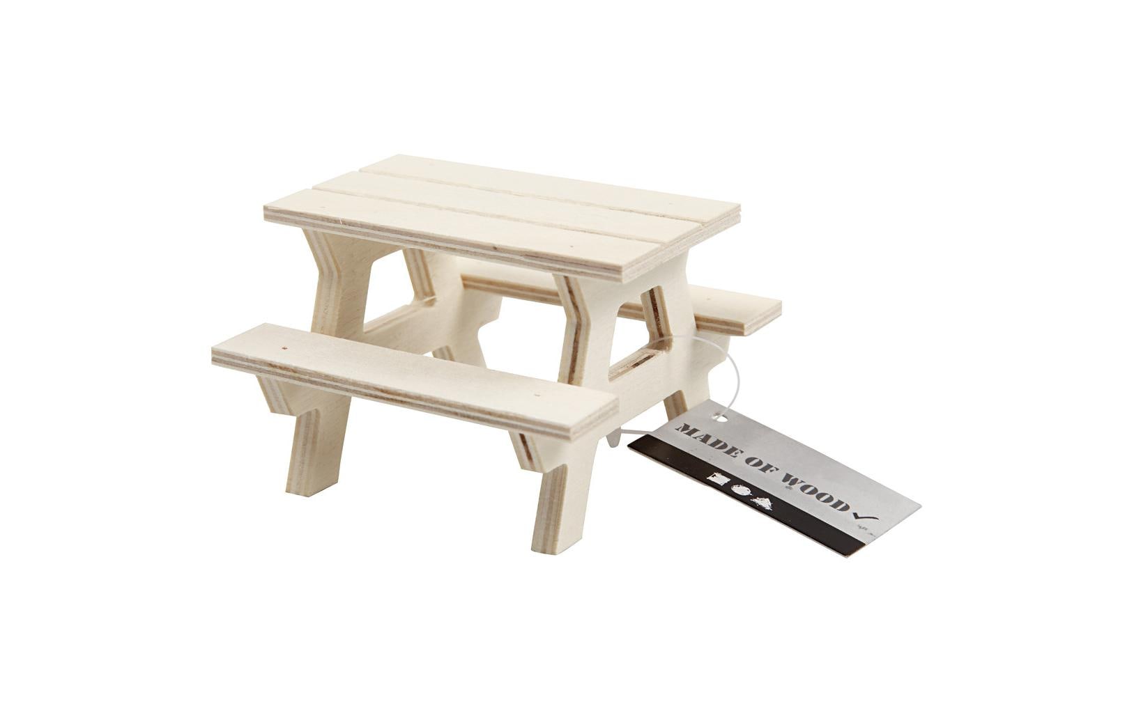 Creativ Company Mini-Möbel Picknick-Tisch mit Bank 1 Stück