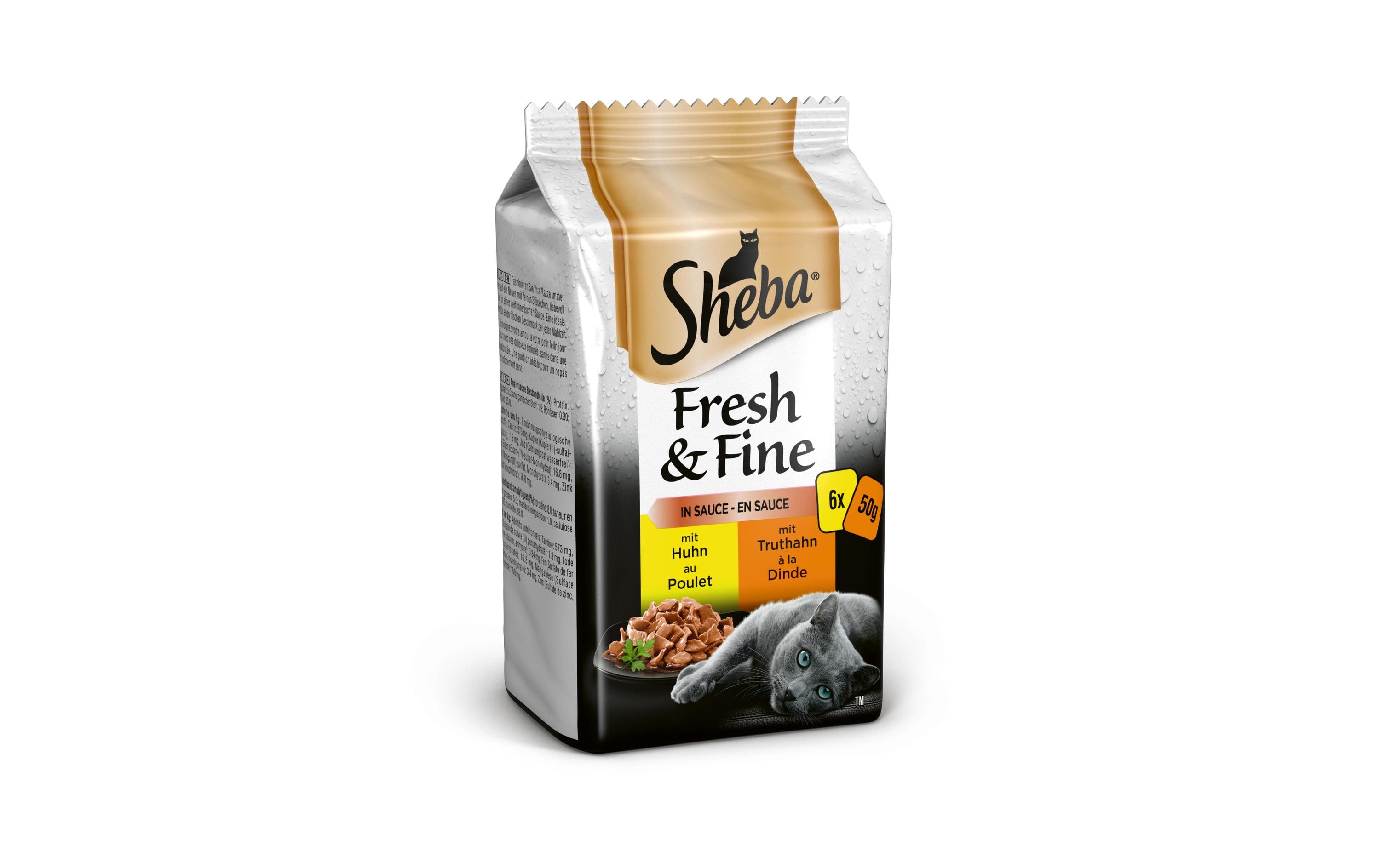 Sheba Nassfutter Fresh & Fine in Sauce Geflügel, 6 x 50 g