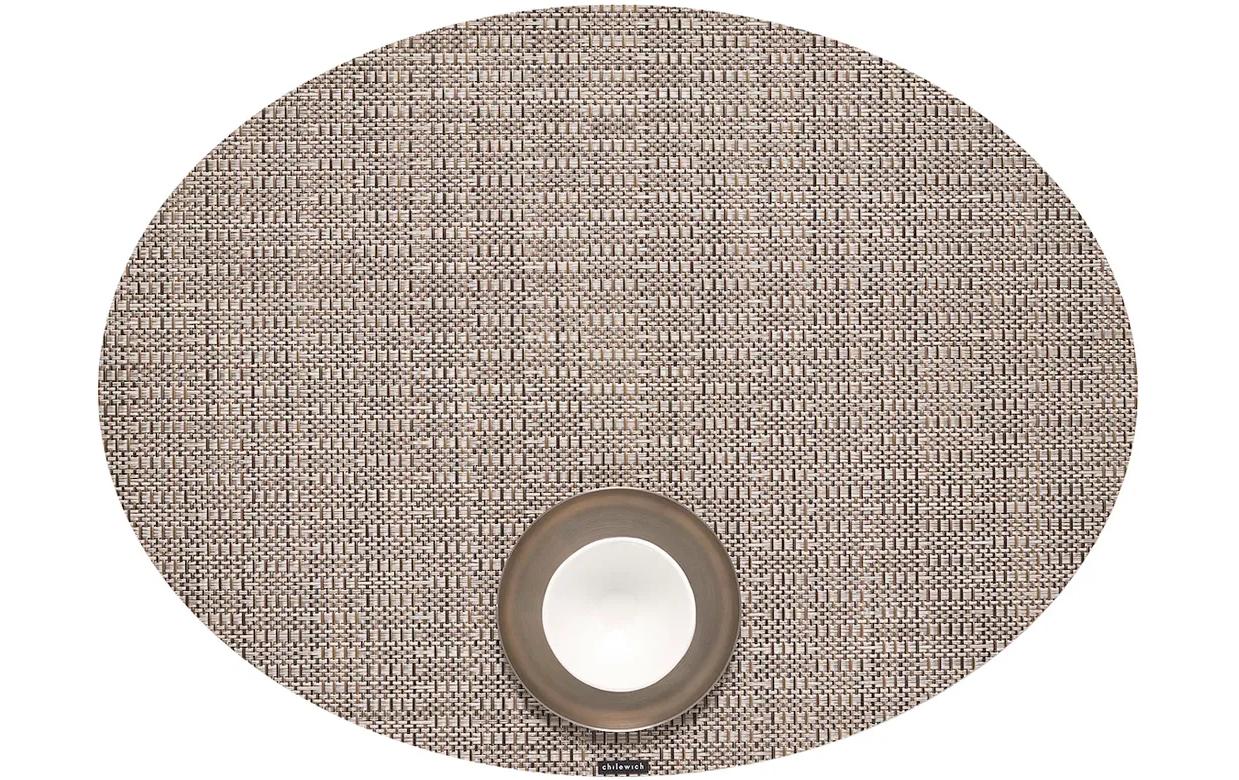 Chilewich Tischset Thatch, oval, 36 cm x 49 cm, Umber