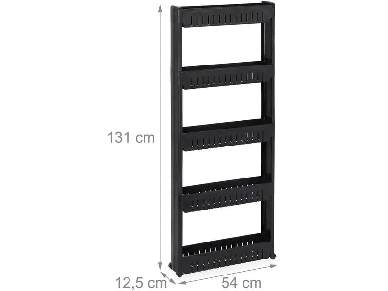 relaxdays Nischenwagen 12.5 x 131 x 54 cm, Schwarz relaxdays Nischenwagen 12.5 x 131 x 54 cm, Schwarz