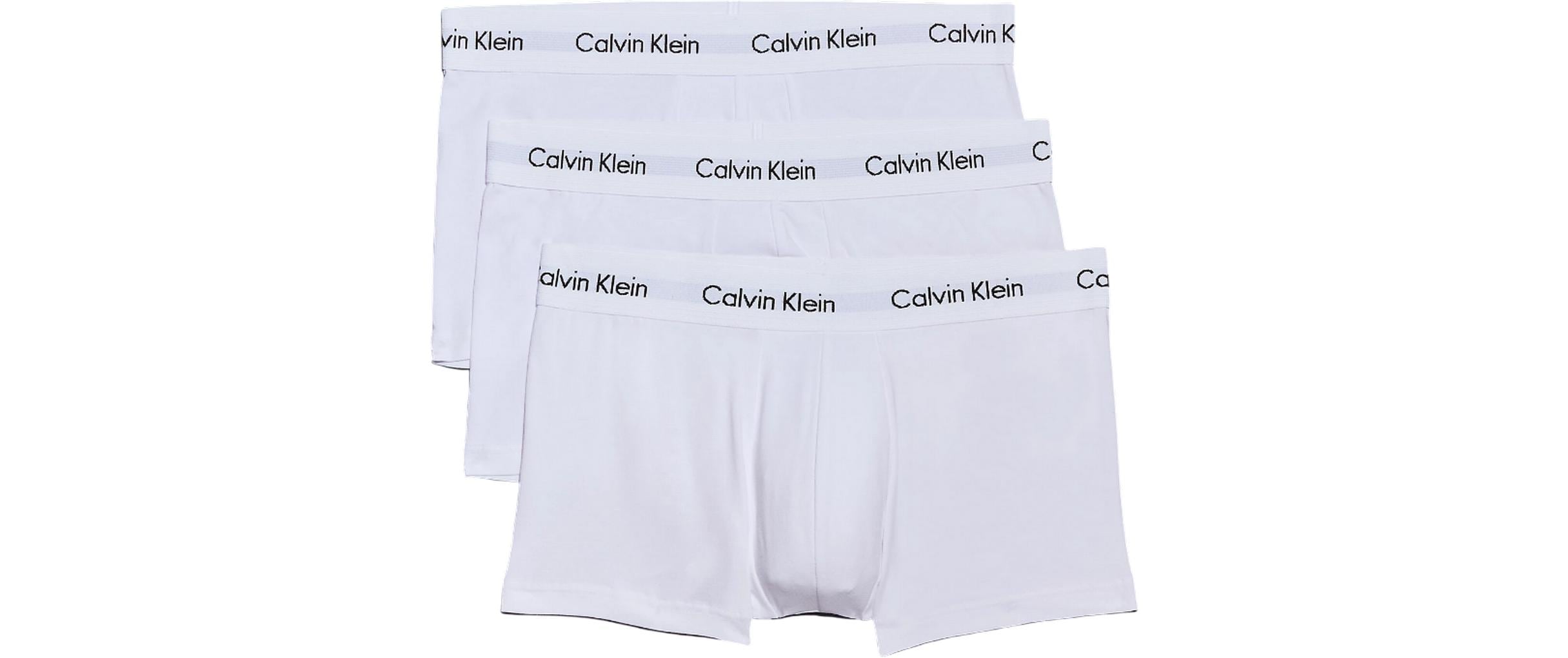 Calvin Klein Wäsche Unterhosen 3P Low Rise Trunk Weiss, S Calvin Klein Wäsche Unterhosen 3P Low Rise Trunk Weiss, S