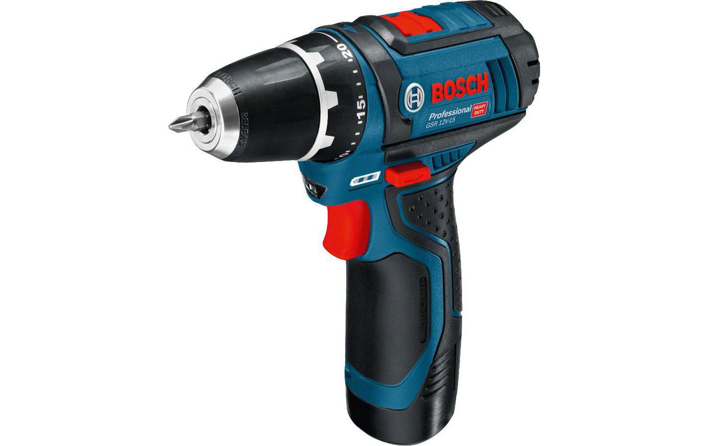 Bosch Professional Akku-Bohrschrauber GSR 12 V-15 Kit 1x 4.0 Ah + 1x 2.0 Ah Bosch Professional Akku-Bohrschrauber GSR 12 V-15 Kit 1x 4.0 Ah + 1x 2.0 Ah