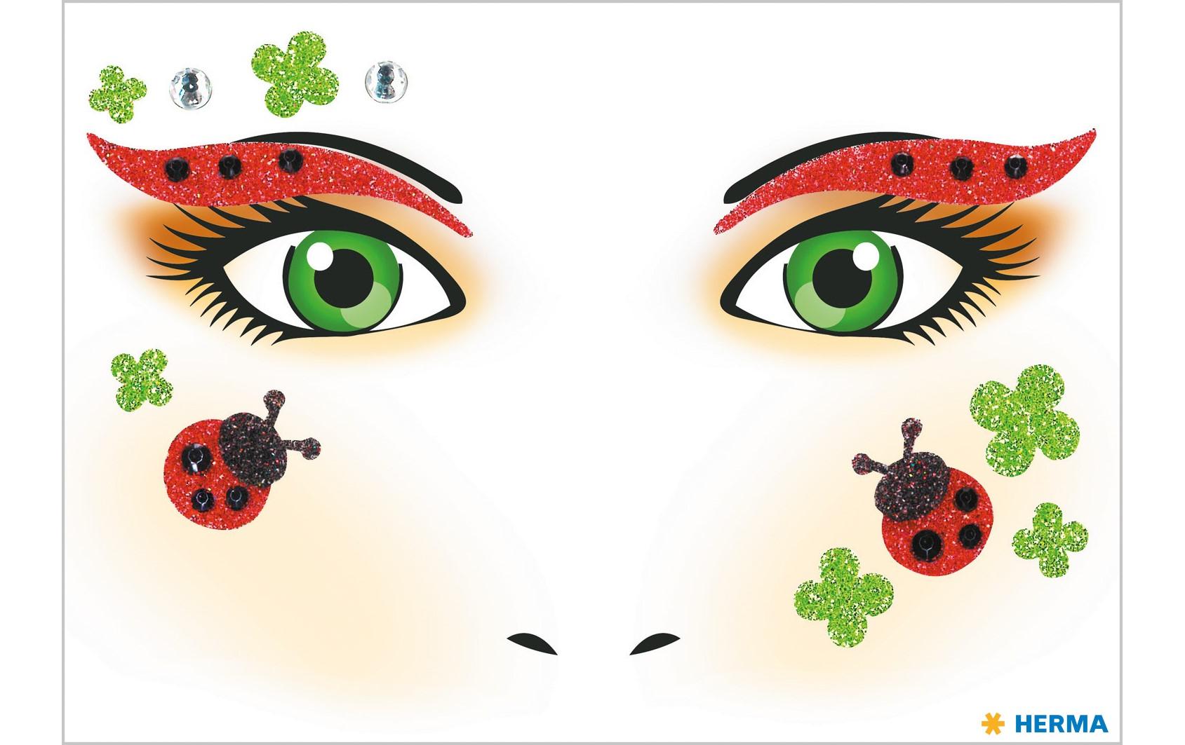 Herma Stickers Tattoos Face Art Marienkäfer, 1 Stück