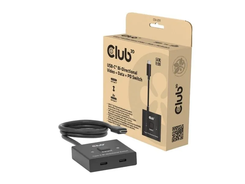 Club 3D 2-Port Signalsplitter CSV-2511 USB-C Switch