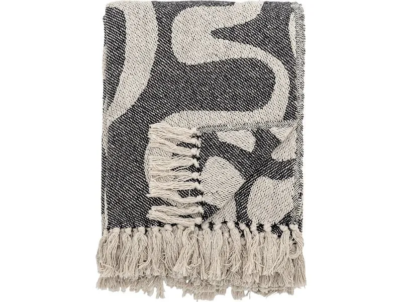 Bloomingville Decke Salobre 160 x 130 cm, Schwarz/Weiss Bloomingville Decke Salobre 160 x 130 cm, Schwarz/Weiss