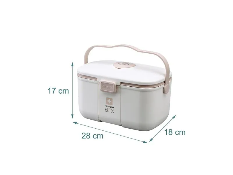 relaxdays Medizinbox aus Kunststoff Beige/Weiss 17 x 28 x 18 cm relaxdays Medizinbox aus Kunststoff Beige/Weiss 17 x 28 x 18 cm