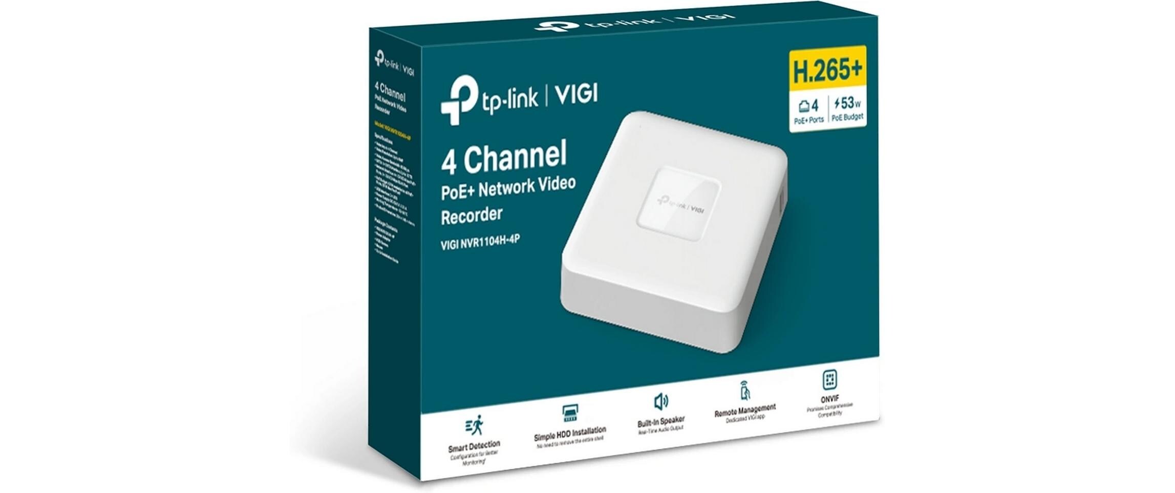 TP-Link Netzwerkrekorder NVR1104H-4P 0 TB, 4 Kanal