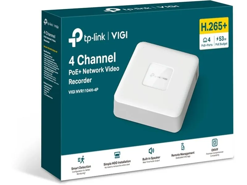 TP-Link Netzwerkrekorder NVR1104H-4P 0 TB, 4 Kanal