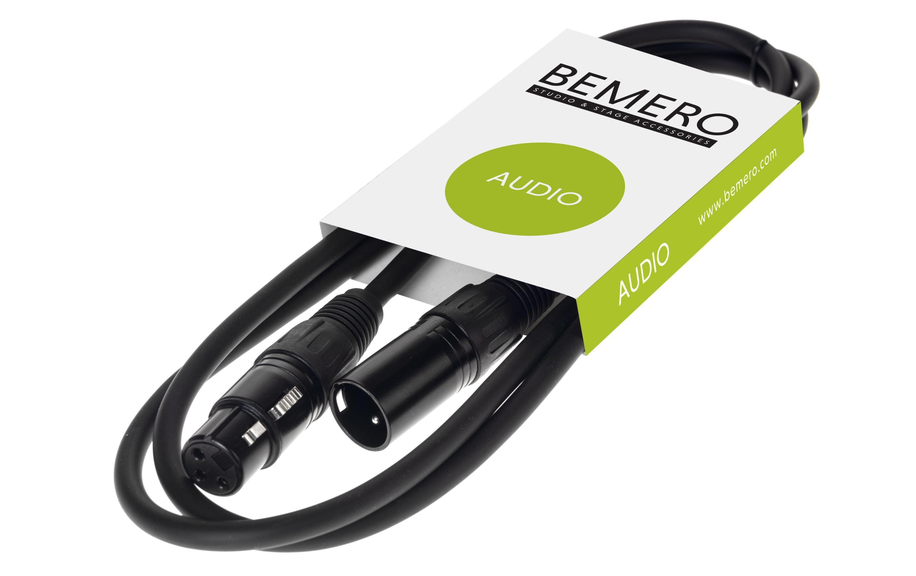 Bemero XLR-Kabel XLRf XLRm symmetrisch 0.75 m, Schwarz