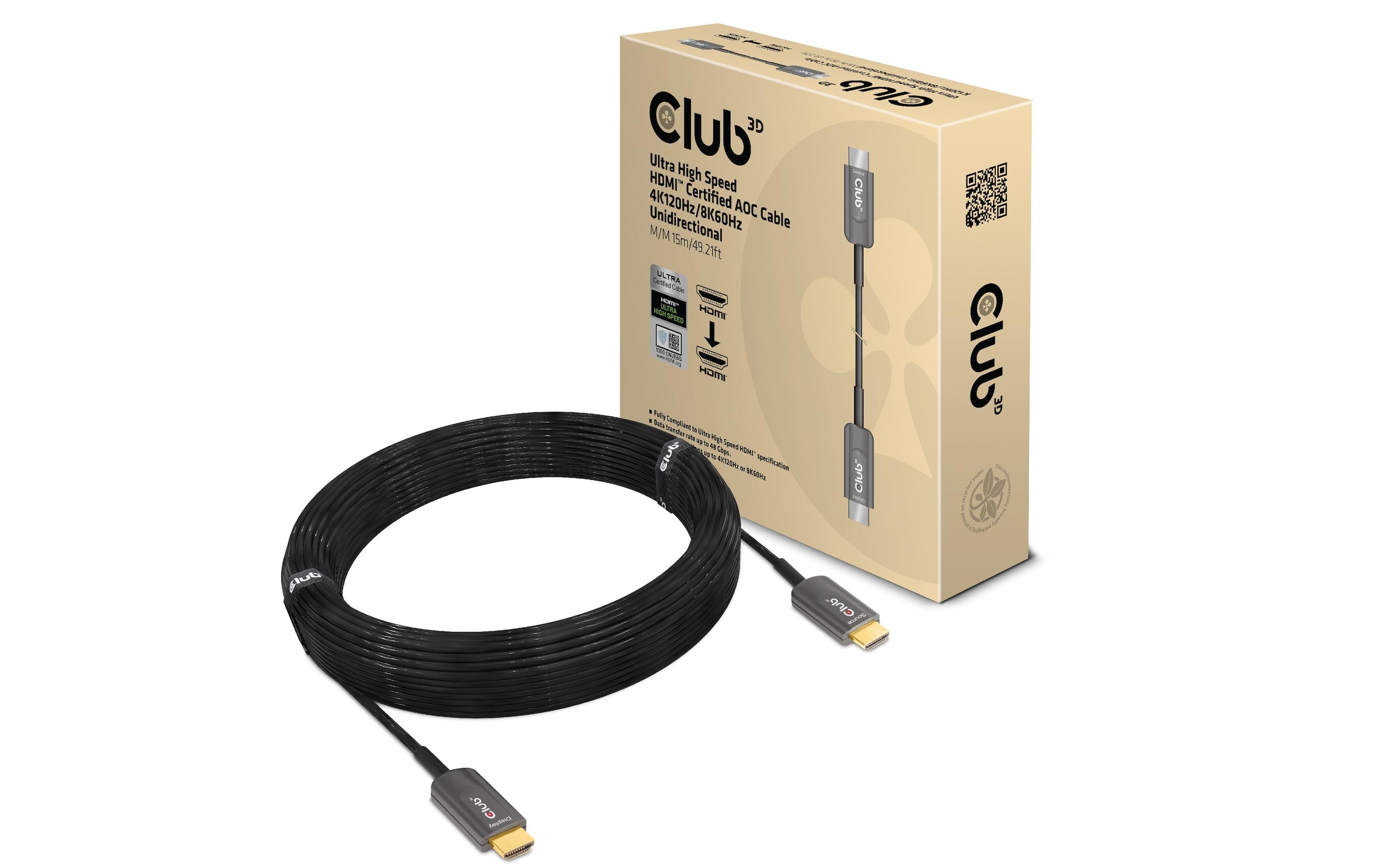 Club 3D Optisches Kabel CAC-1377 4K120Hz/8K 60Hz HDMI - HDMI, 15 m
