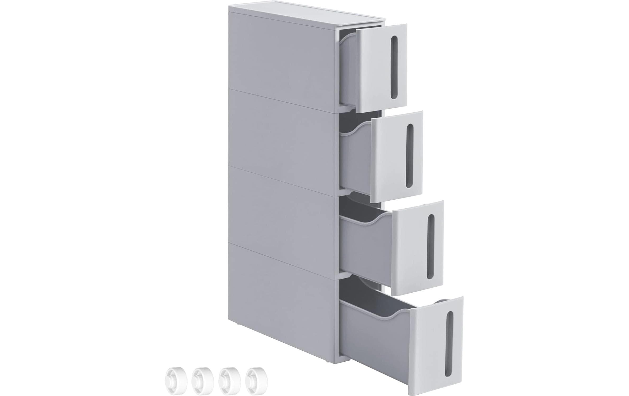 Songmics Nischenwagen mit Rädern 45.2 x 84 x 17.3 cm, Grau
