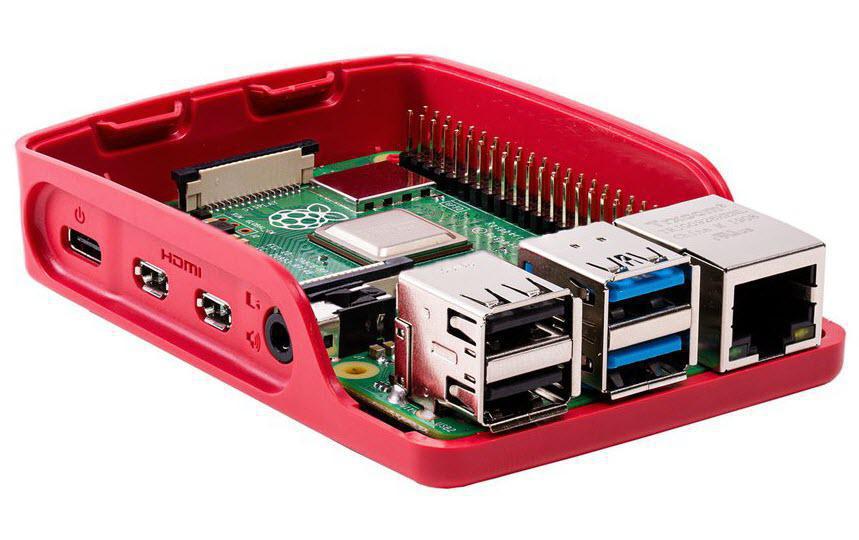 Raspberry Pi Gehäuse für Raspberry Pi 4 Model B Rot/Weiss