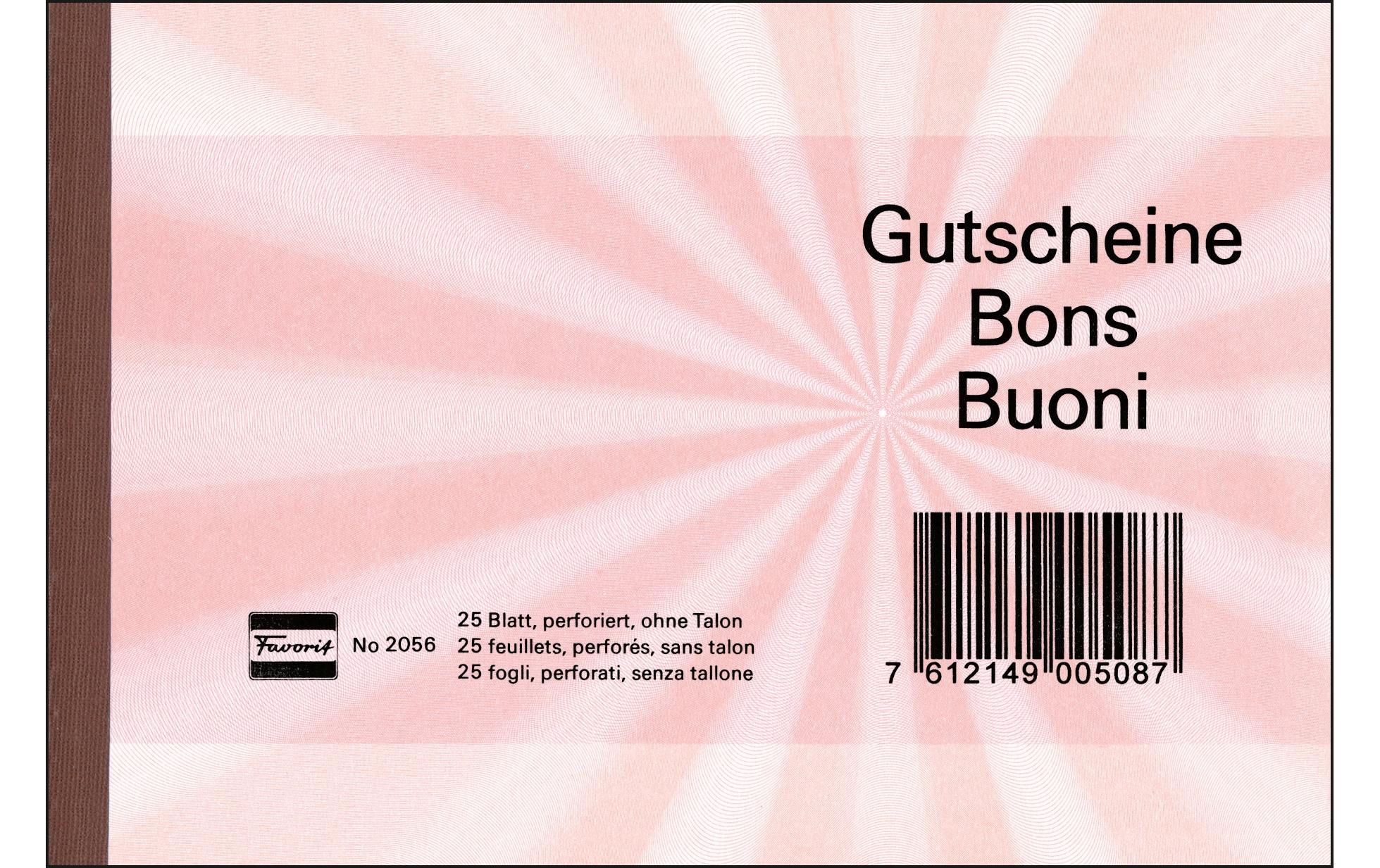 Favorit Gutschein A6 quer 25 Blatt, Rot Favorit Gutschein A6 quer 25 Blatt, Rot