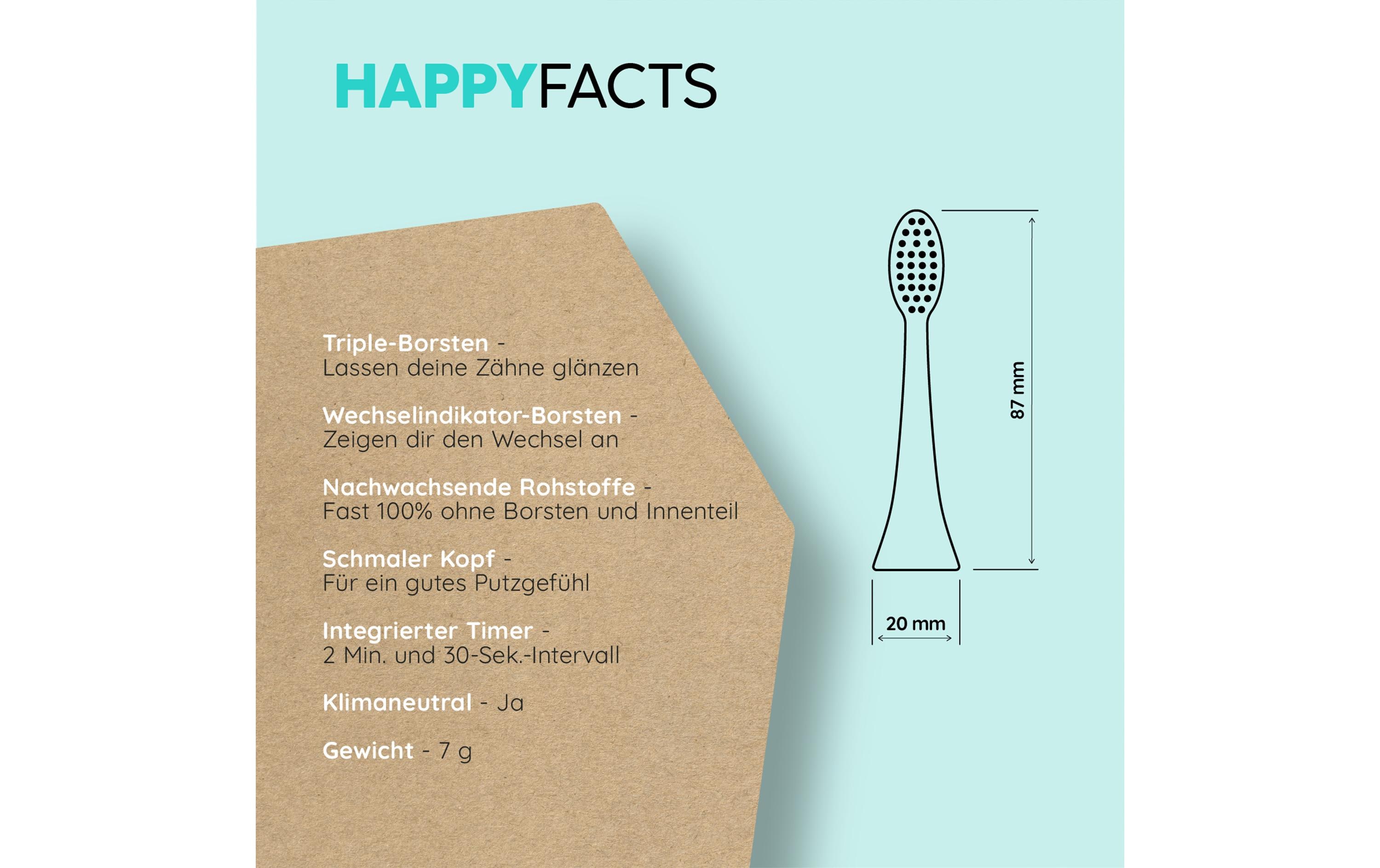 happybrush Zahnbürstenkopf ECO VIBE 3, 3 Stück