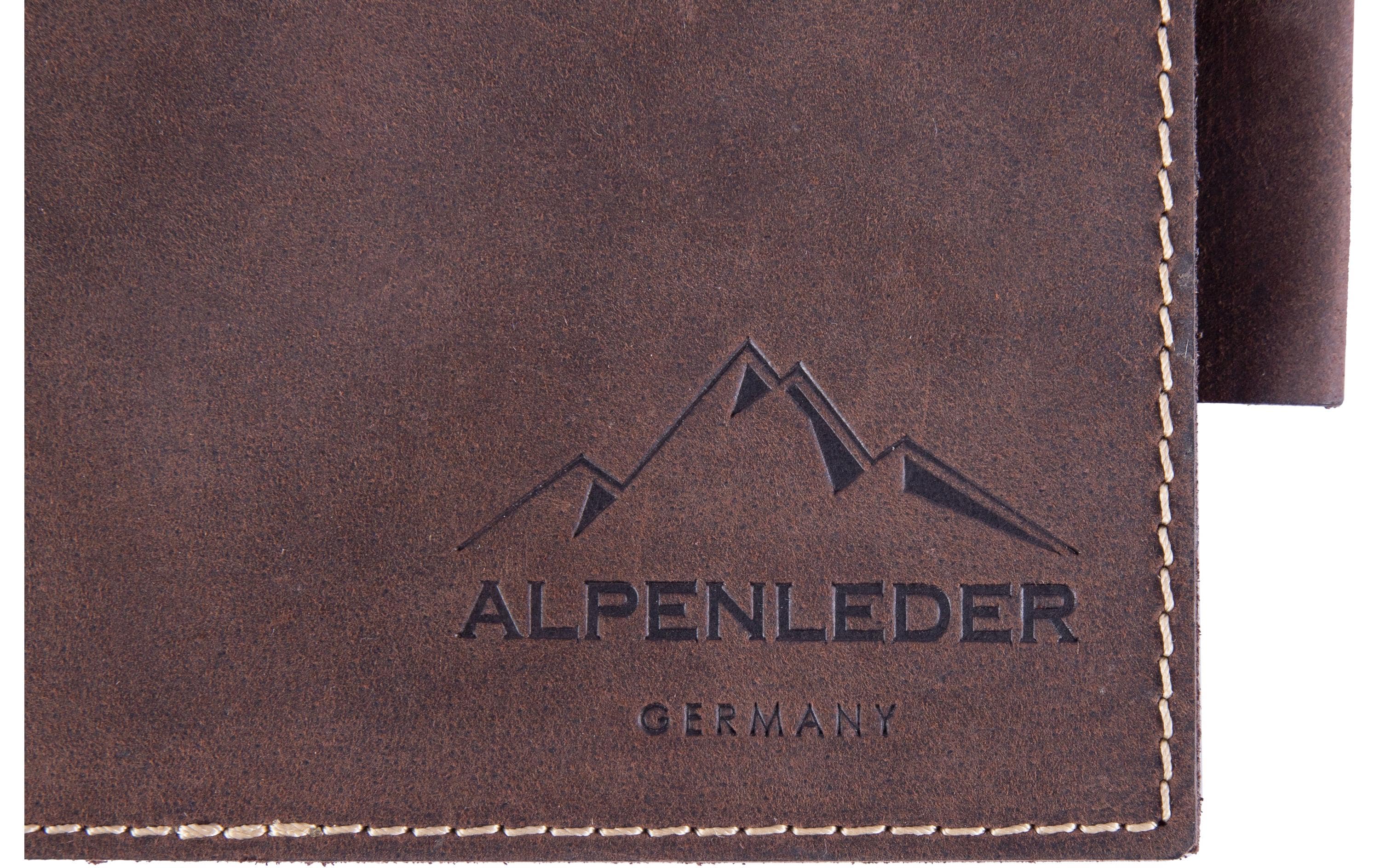 Alpenleder Notizbuch Schiller A5, liniert, Büffelleder Braun