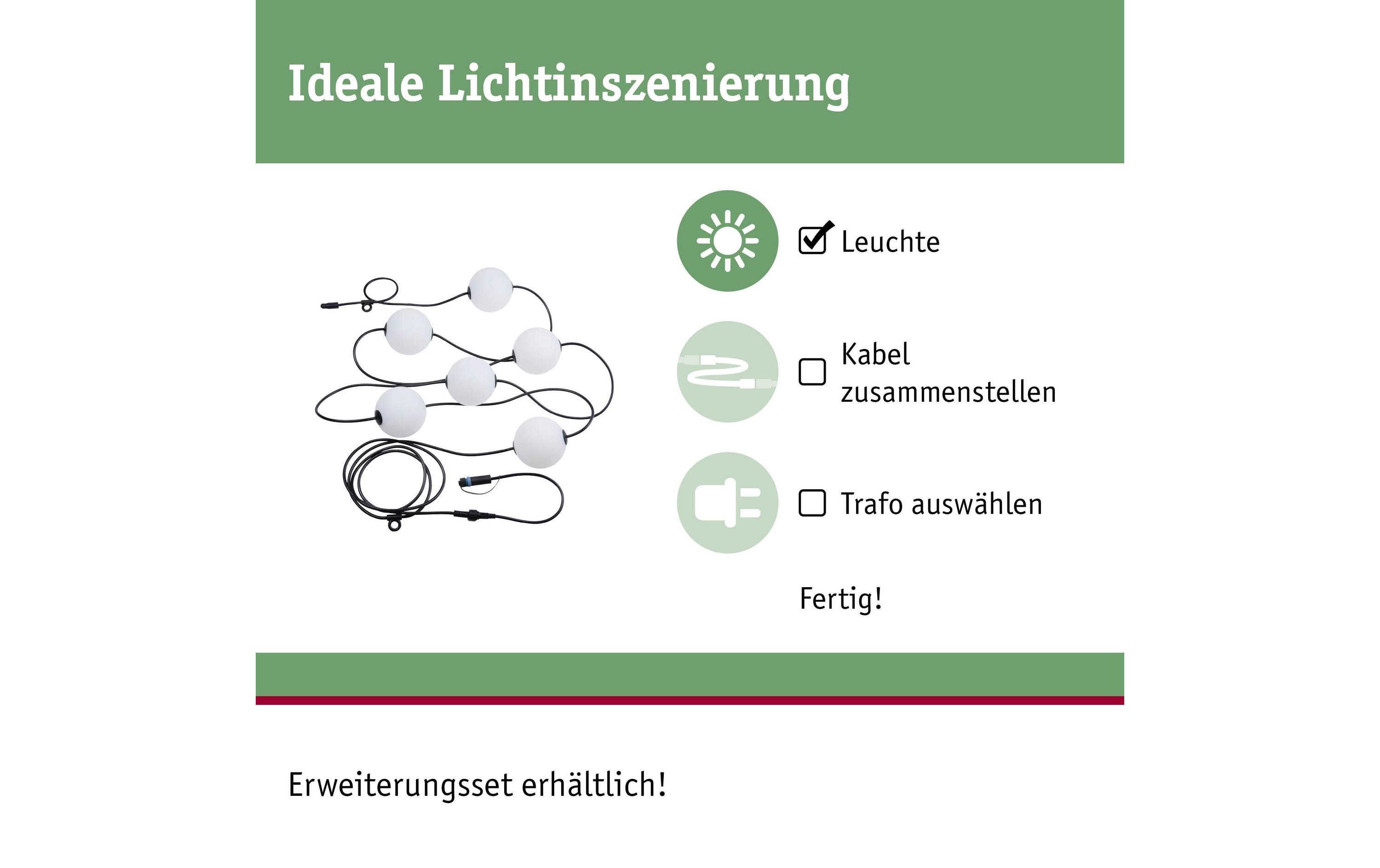Paulmann LED Lichterkette Plug & Shine Naima 5.88 m, WW, Schwarz