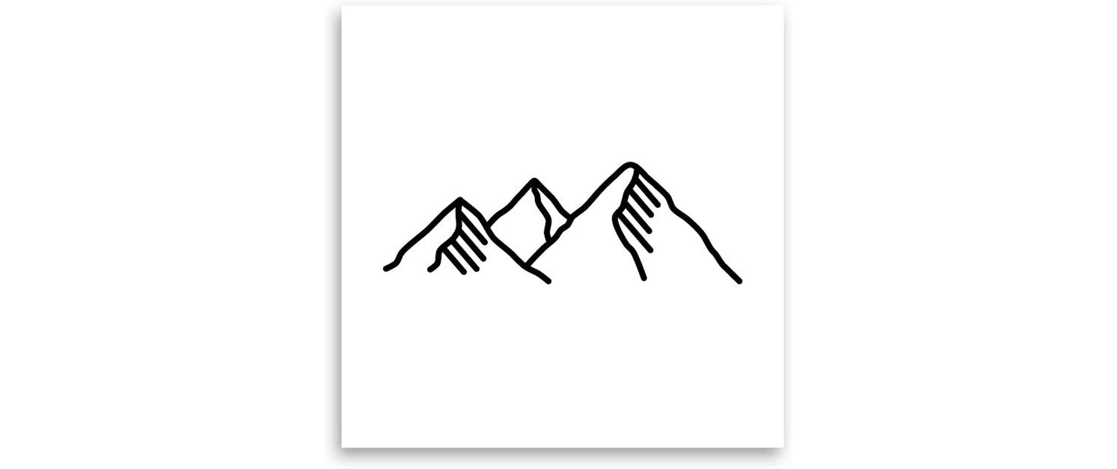 minink Tattoo Berge mit Schnee Grösse: S (4.0 cm x 1.3 cm)