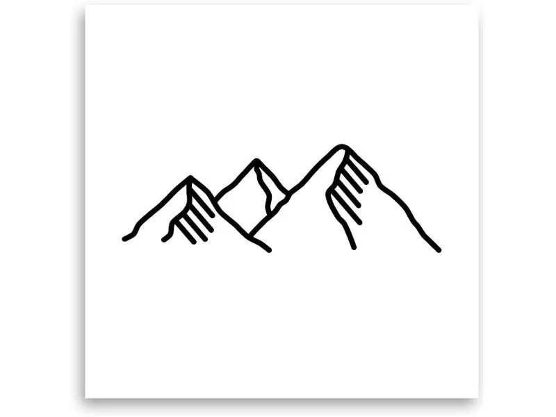 minink Tattoo Berge mit Schnee Grösse: S (4.0 cm x 1.3 cm)