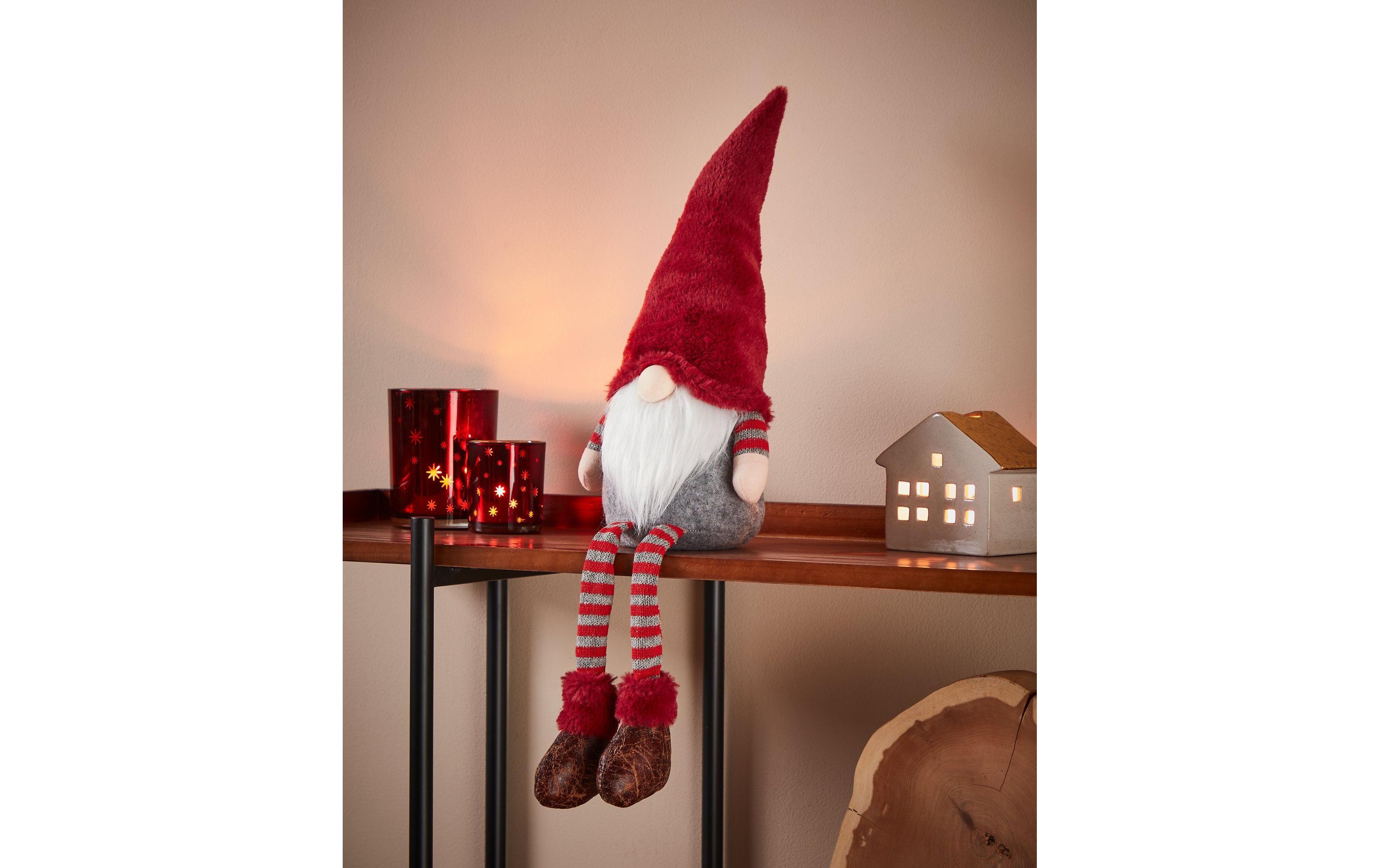 EGLO Weihnachtsfigur Ikara 65 cm, Grau/Rot